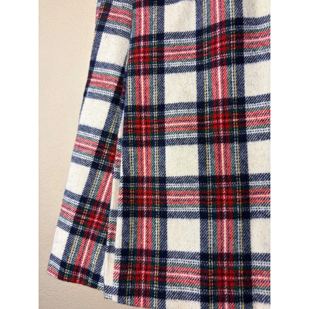 Mini Boden Girls Red White Blue Plaid Wool Blend Pleated Kilt Skirt Size 7-8Y